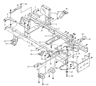 Frame Assembly (Part 1) Diagram and Parts List for 40317X50C 2001 Briggs and Stratton Lawn Tractor